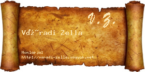 Váradi Zella névjegykártya